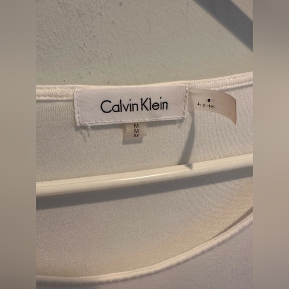 Calvin Klein Long Sleeve White Tee, size M - Picture 4 of 5